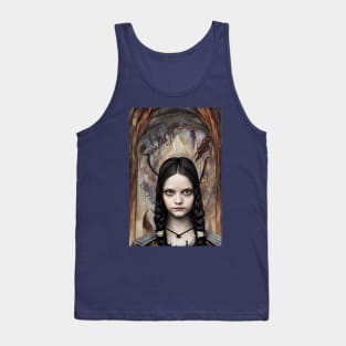 Wednesday Addams Anime Portrait 3 Tank Top